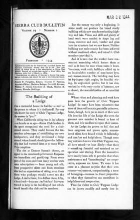 Sierra Club Bulletin 1944 Vol 29 No 1 February thumbnail